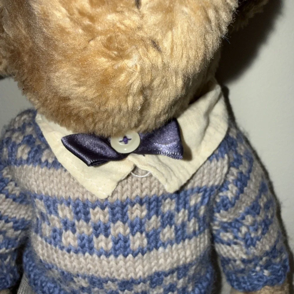 Vintage Boyds Bear Tyler Summerfield 1990-1996 Plush Blue Sweater Plaid Pants